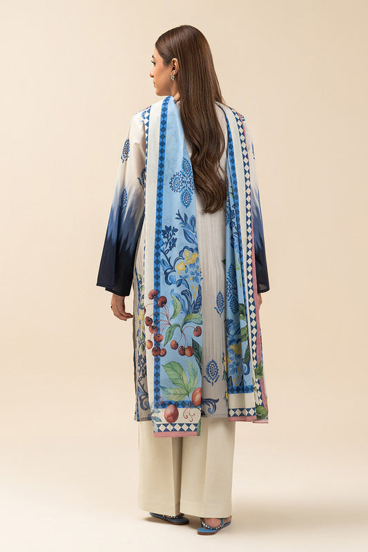 3 PIECE PRINTED LAWN SUIT-DAY MAGIC (UNSTITCHED)