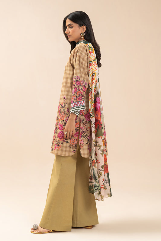 3 PIECE PRINT LAWN SUIT-PETAL DRIFT (UNSTITCHED)