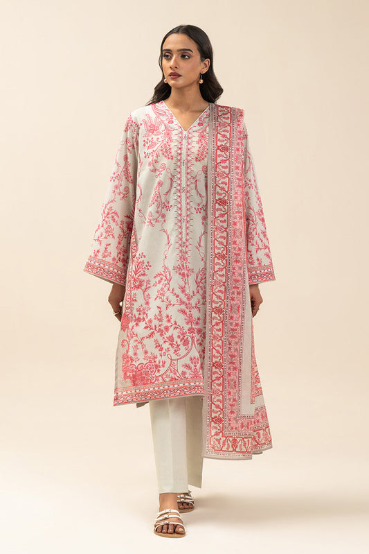 3 PIECE PRINTED LAWN SUIT-CRIMSON SUN (UNSTITCHED)