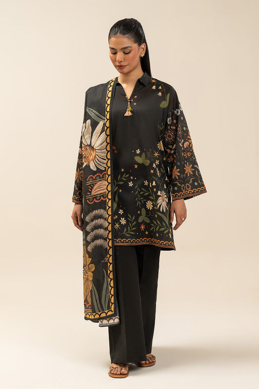 3 PIECE PRINTED LAWN SUIT-SABLE ZEST (UNSTITCHED)