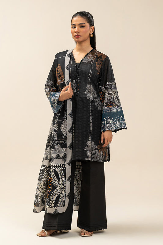 3 PIECE PRINTED LAWN SUIT-RAVEN VOGUE (UNSTITCHED)
