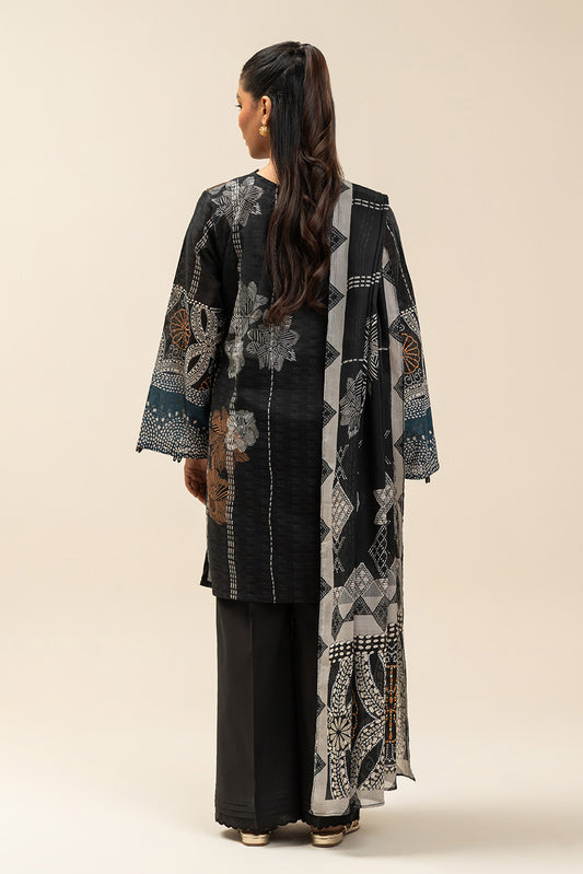 3 PIECE PRINTED LAWN SUIT-RAVEN VOGUE (UNSTITCHED)