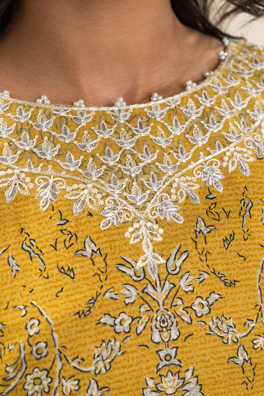 2 PIECE EMBROIDERED LAWN SUIT-AMBER IRIS (UNSTITCHED)