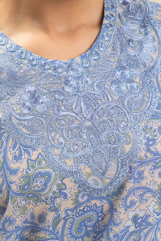 2 PIECE EMBROIDERED LAWN SUIT-SNOW SYMPHONY (UNSTITCHED)