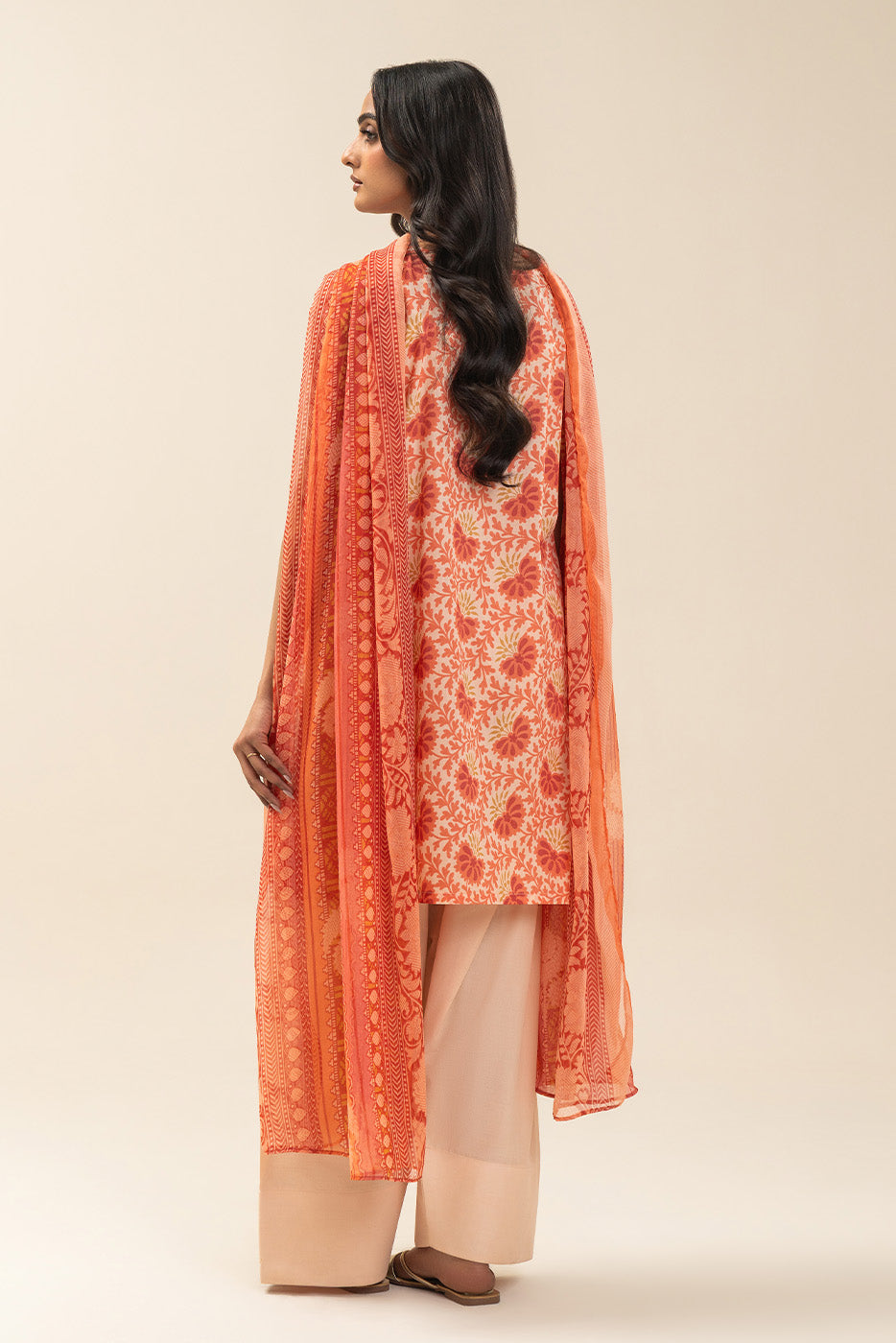 3 PIECE EMBROIDERED LAWN SUIT-CORAL JACQUARD (UNSTITCHED)