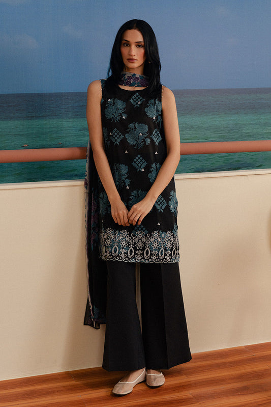 3 PIECE EMBROIDERED LAWN SUIT-DUSTY MUSE (UNSTITCHED)