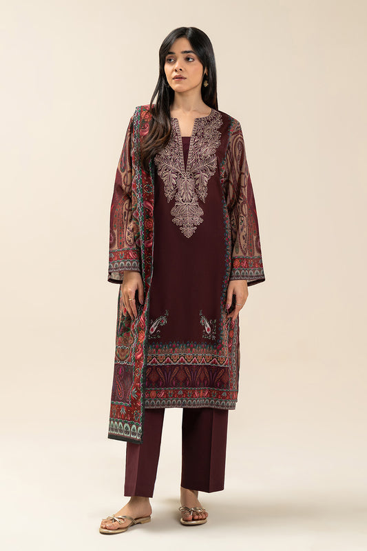 3 PIECE EMBROIDERED LAWN SUIT-ETHNIC PAISLEY (UNSTITCHED)