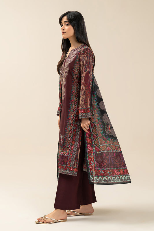 3 PIECE EMBROIDERED LAWN SUIT-ETHNIC PAISLEY (UNSTITCHED)