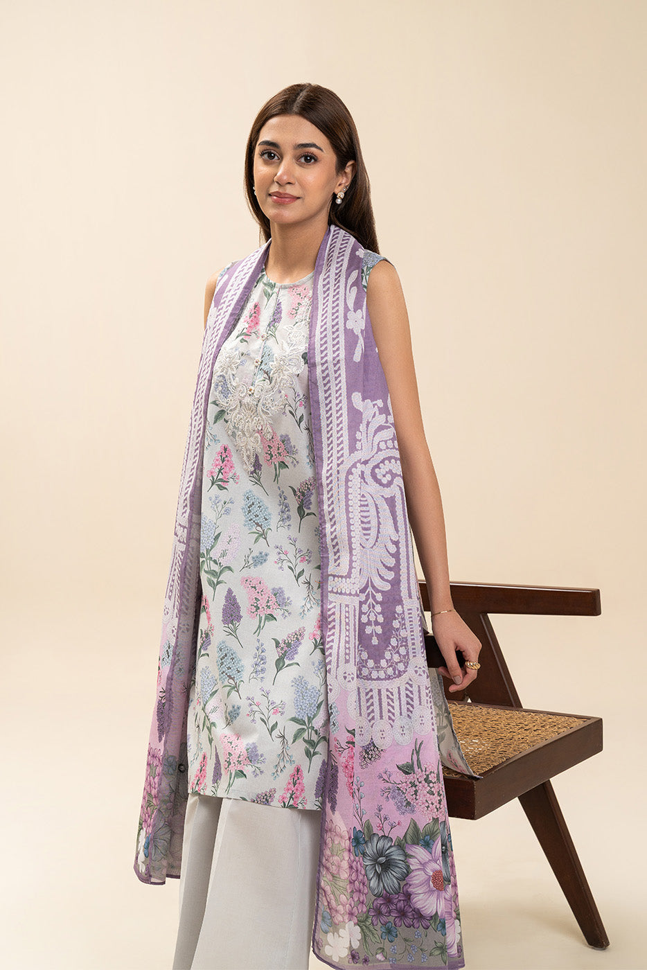 3 PIECE EMBROIDERED LAWN SUIT-LILAC AFFAIR (UNSTITCHED)