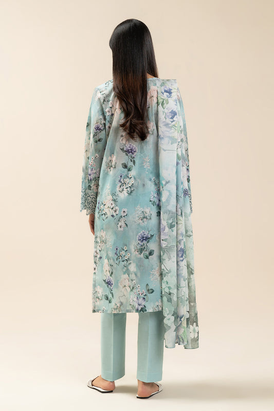 3 PIECE EMBROIDERED LAWN SUIT-CERULEAN RIVULET (UNSTITCHED)