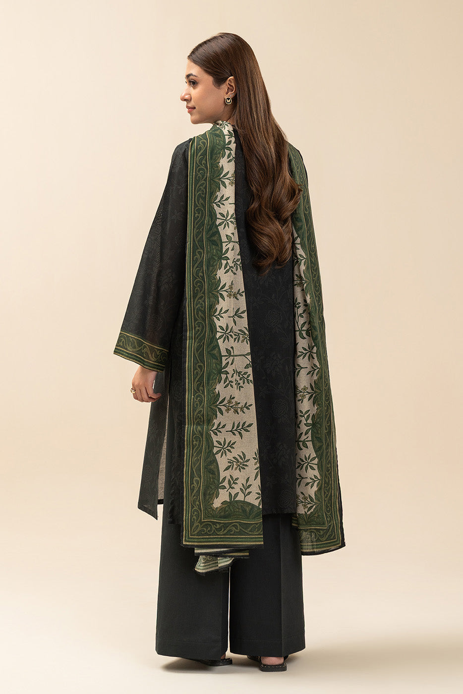 3 PIECE EMBROIDERED LAWN SUIT-BLACK FLINT (UNSTITCHED)