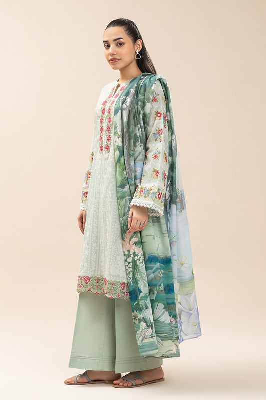3 PIECE EMBROIDERED LAWN SUIT-OCEANIC LUXE (UNSTITCHED)