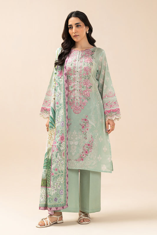 3 PIECE EMBROIDERED LAWN SUIT-GARNET GLINT (UNSTITCHED)