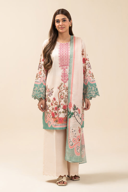 3 PIECE EMBROIDERED LAWN SUIT-BLOOMING HERITAGE (UNSTITCHED)