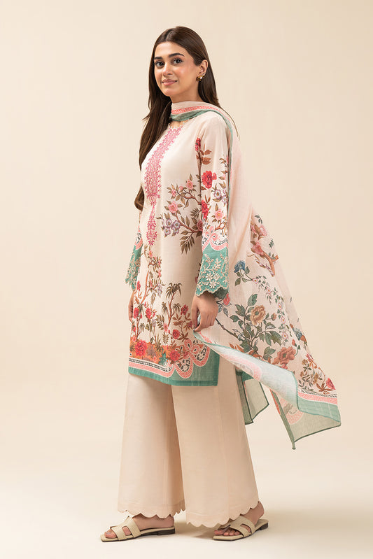 3 PIECE EMBROIDERED LAWN SUIT-BLOOMING HERITAGE (UNSTITCHED)