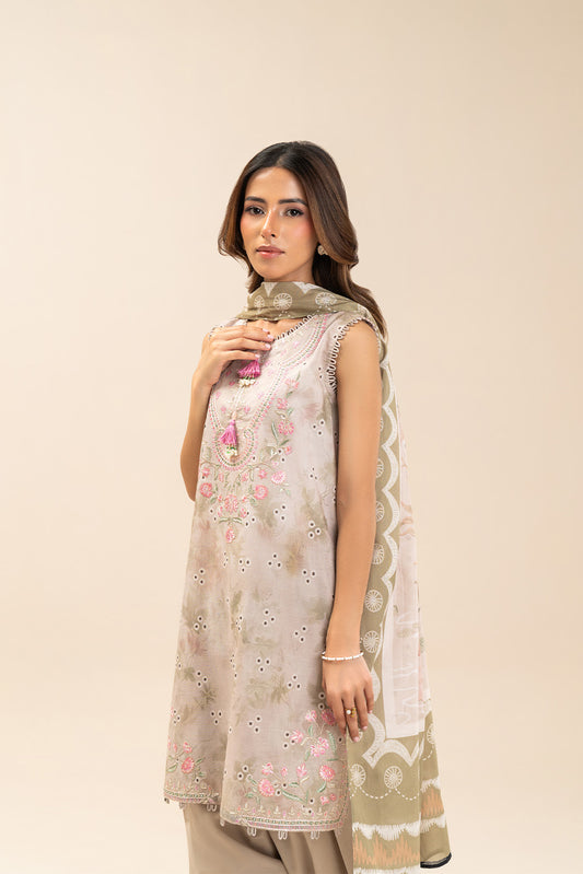 3 PIECE EMBROIDERED LAWN SUIT-PEARL GARDEN (UNSTITCHED)