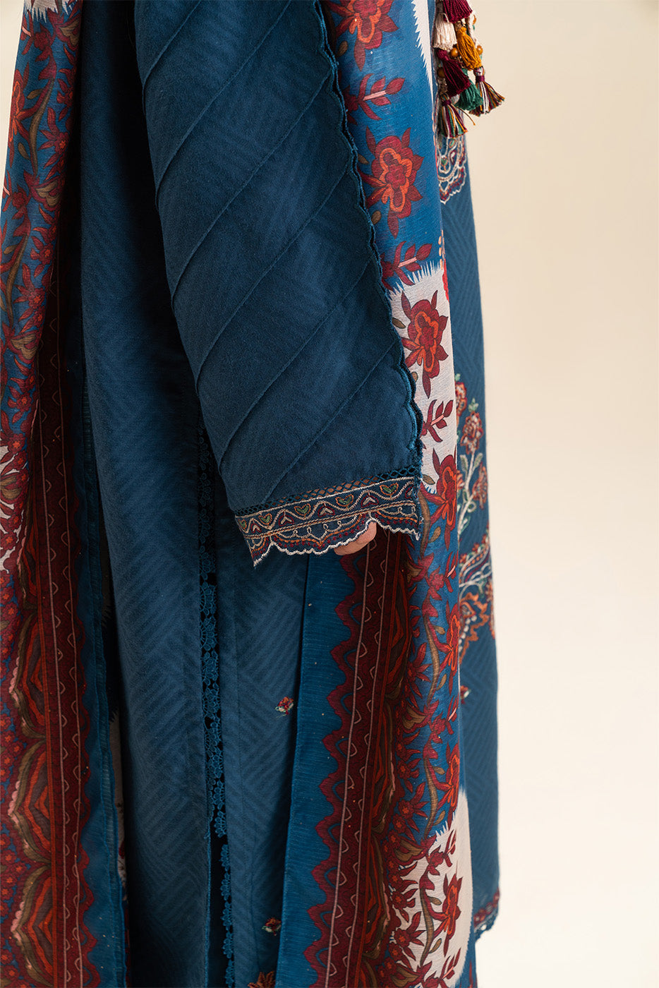 3 PIECE EMBROIDERED SELF JACQUARD SUIT-INDIGO HAZE (UNSTITCHED)