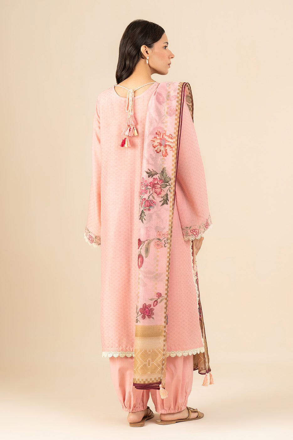 3 PIECE EMBROIDERED SELF JACQUARD SUIT-ALLURING FLORET (UNSTITCHED)