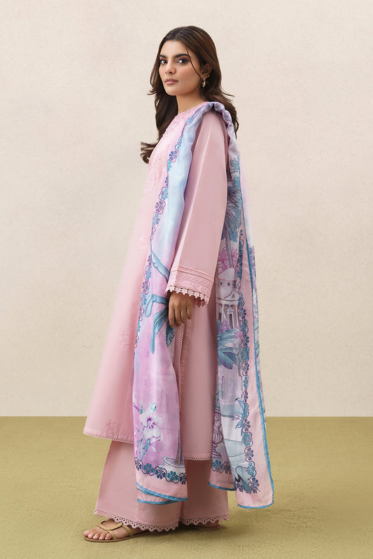 3 PIECE EMBROIDERED LAWN SUIT-PETAL BLUSH (UNSTITCHED)