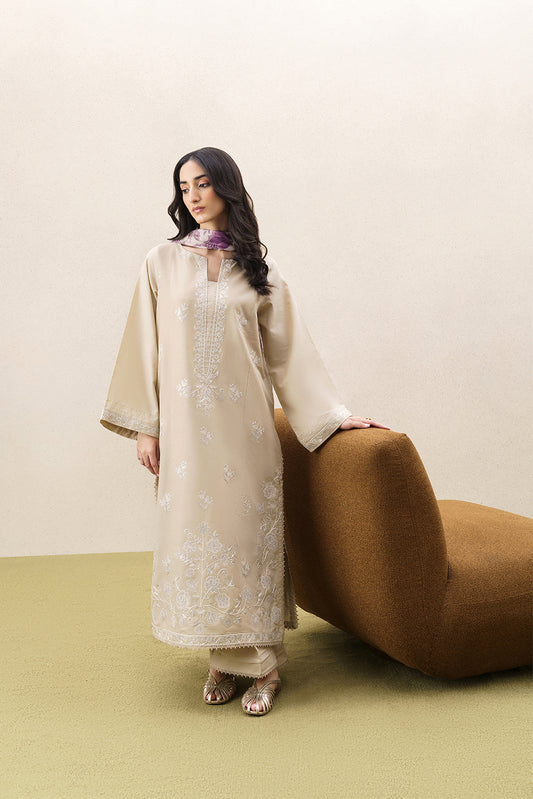 3 PIECE EMBROIDERED LAWN SUIT-IVORY GARDEN (UNSTITCHED)
