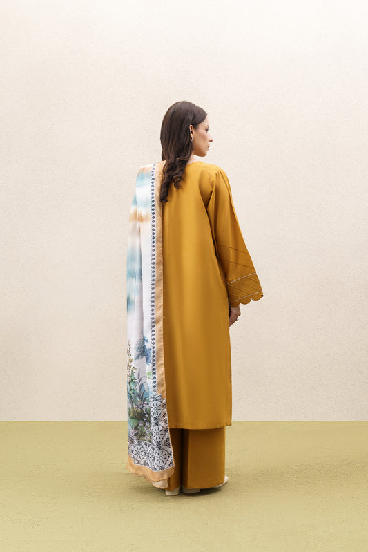 3 PIECE EMBROIDERED LAWN SUIT-WOVEN PITCHER (UNSTITCHED)
