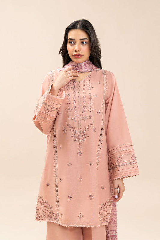 3 PIECE EMBROIDERED LAWN SUIT-PASTEL PEARL (UNSTITCHED)