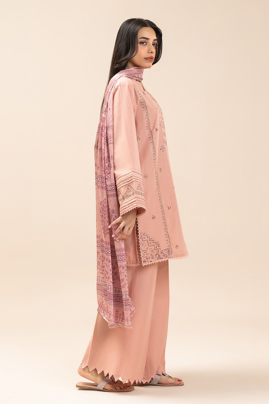 3 PIECE EMBROIDERED LAWN SUIT-PASTEL PEARL (UNSTITCHED)
