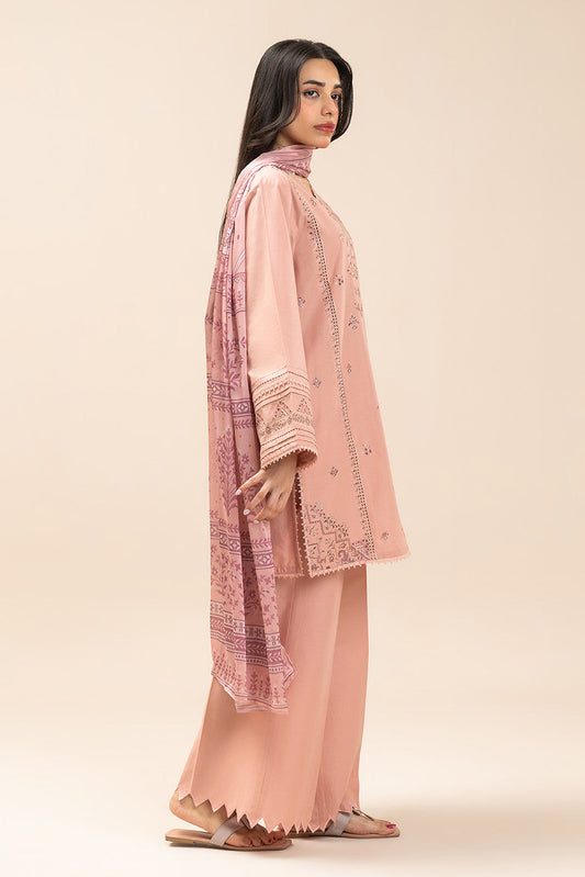 3 PIECE EMBROIDERED LAWN SUIT-PASTEL PEARL (UNSTITCHED)