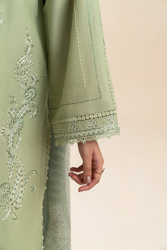 3 PIECE EMBROIDERED LAWN SUIT-GREEN SMOKE (UNSTITCHED)