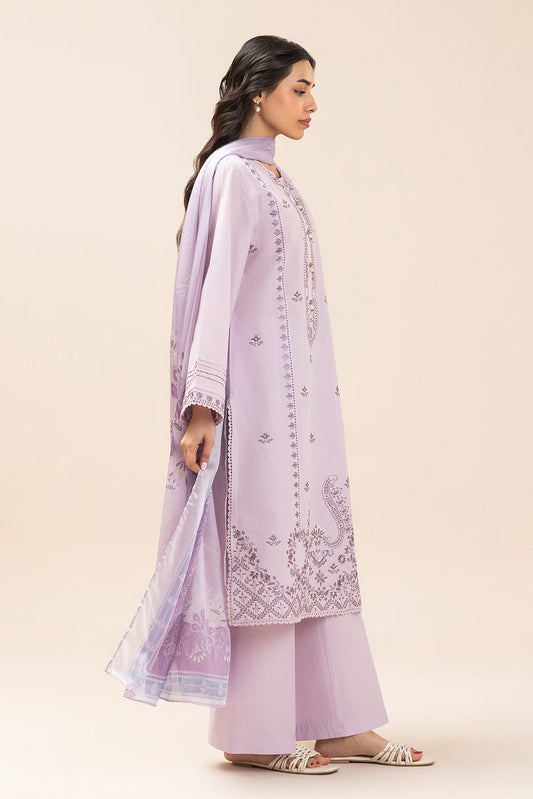 3 PIECE EMBROIDERED LAWN SUIT-MISTY LAVENDER (UNSTITCHED)