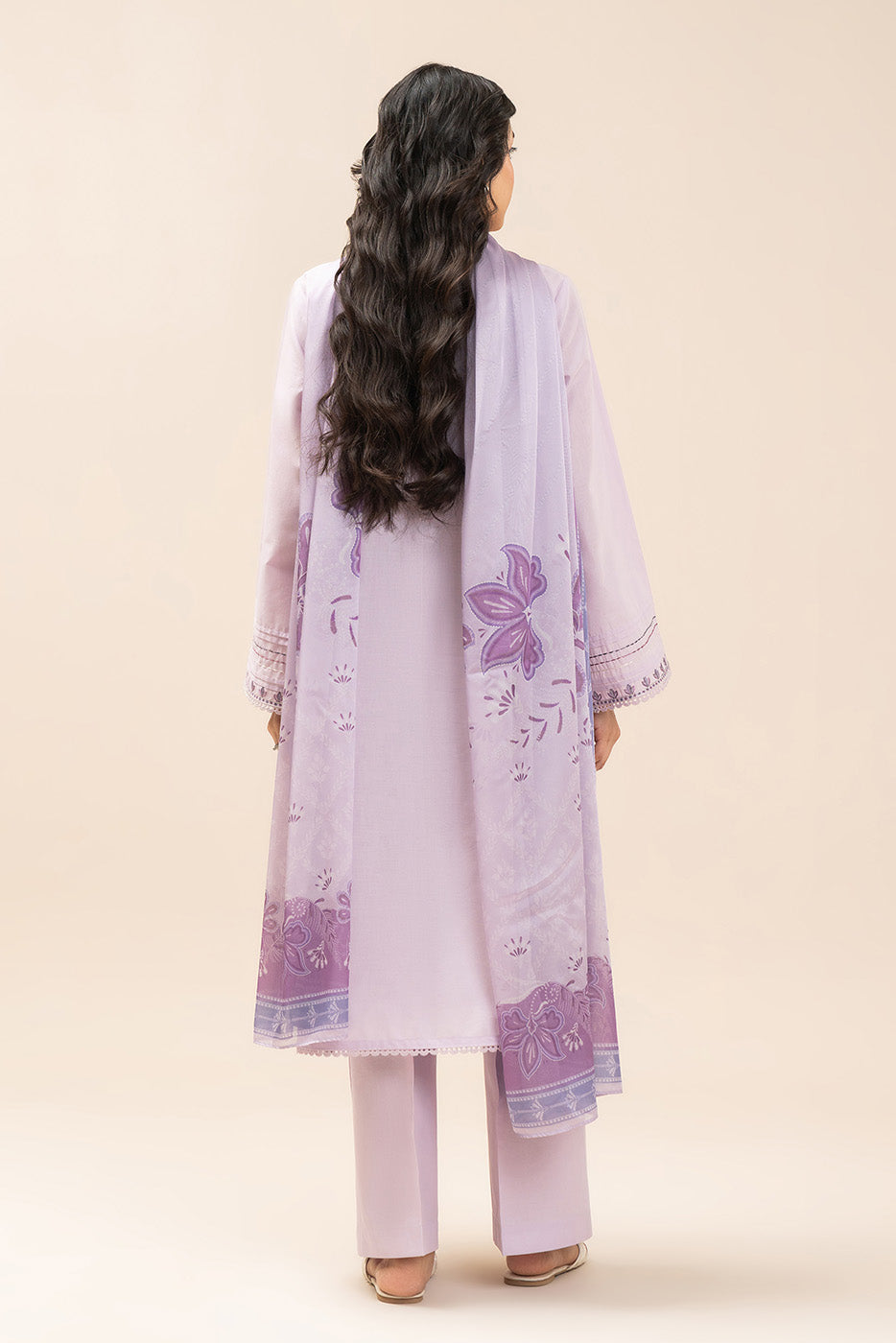 3 PIECE EMBROIDERED LAWN SUIT-MISTY LAVENDER (UNSTITCHED)