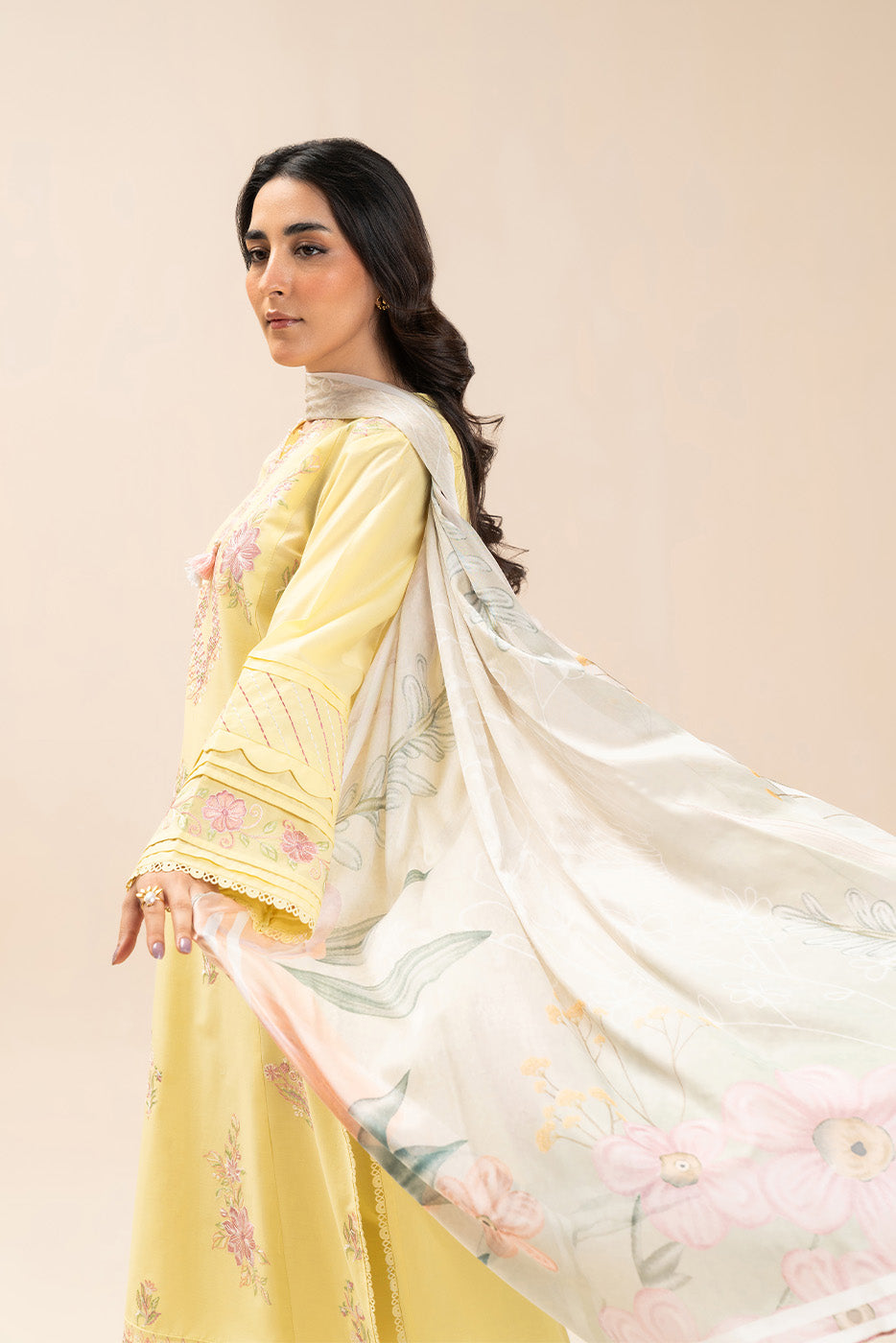 3 PIECE EMBROIDERED LAWN SUIT-LIME GARLAND (UNSTITCHED)