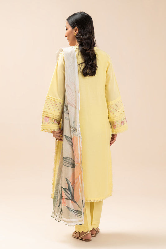 3 PIECE EMBROIDERED LAWN SUIT-LIME GARLAND (UNSTITCHED)