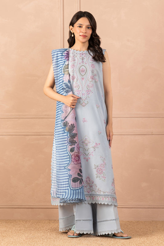 3 PIECE EMBROIDERED LAWN SUIT-VERNAL BREEZE (UNSTITCHED)