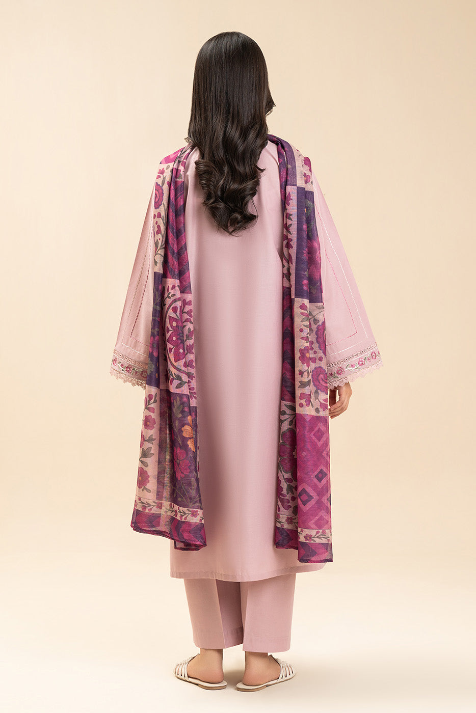 3 PIECE EMBROIDERED LAWN SUIT-PINK SERENITY (UNSTITCHED)