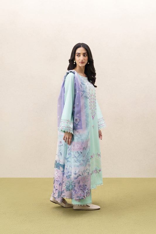 3 PIECE EMBROIDERED LAWN SUIT-SERENE PETAL (UNSTITCHED)