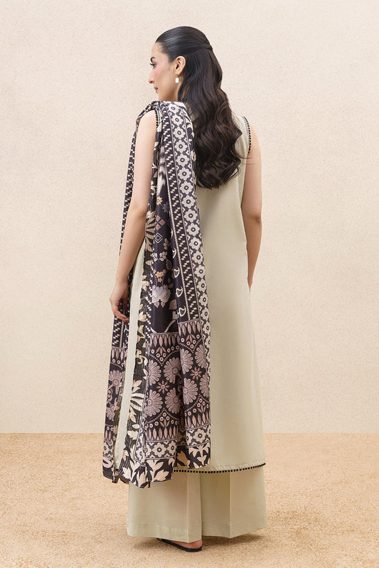 3 PIECE EMBROIDERED LAWN SUIT-SILVER DUSK (UNSTITCHED)