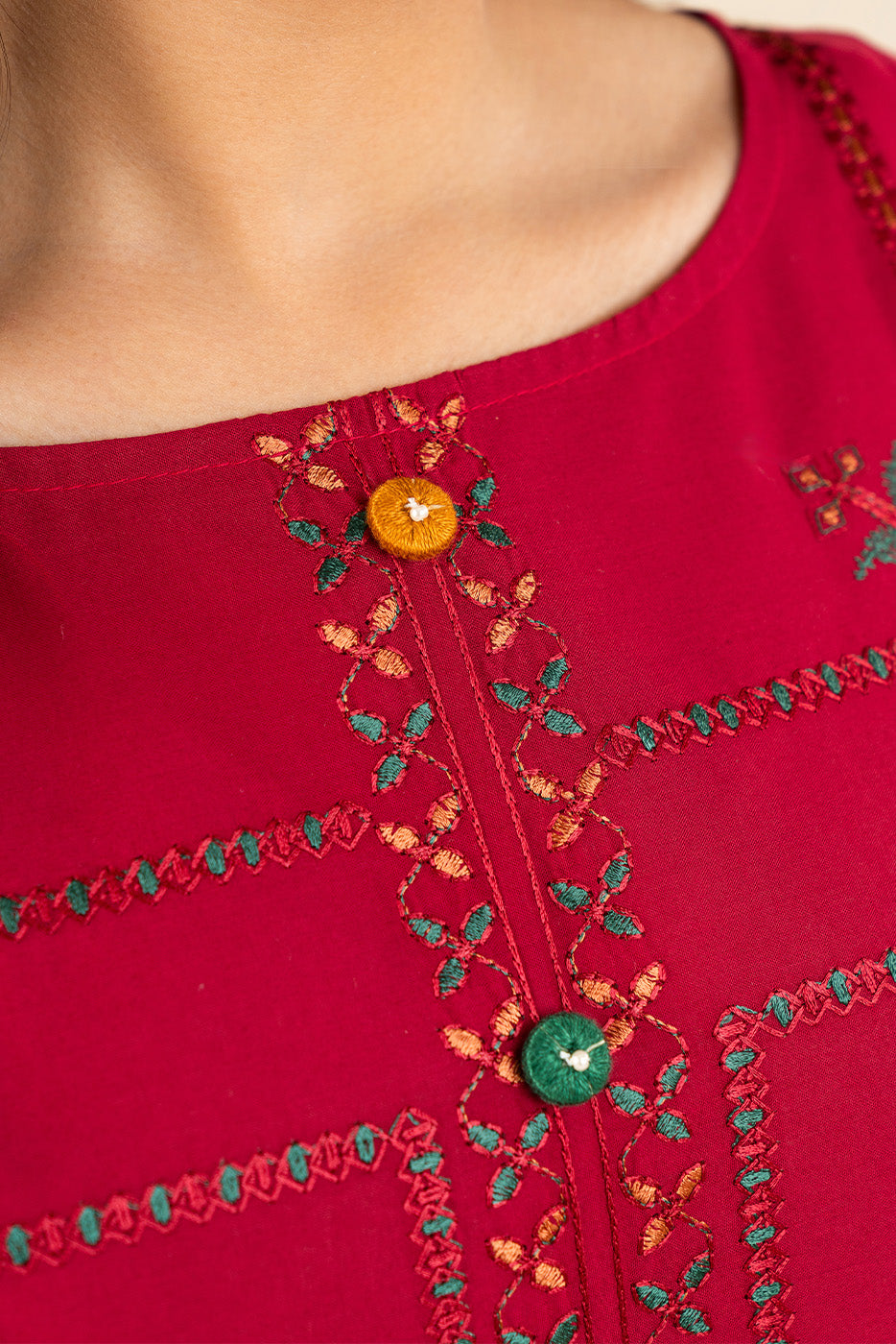 3 PIECE EMBROIDERED LAWN SUIT-IKKAT BERRY (UNSTITCHED)