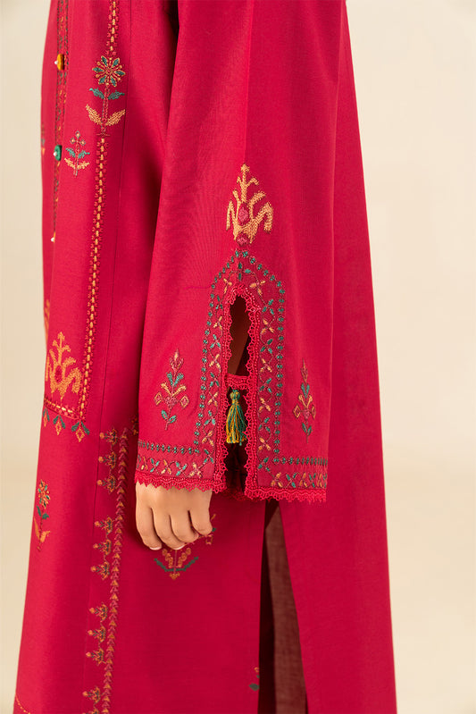 3 PIECE EMBROIDERED LAWN SUIT-IKKAT BERRY (UNSTITCHED)