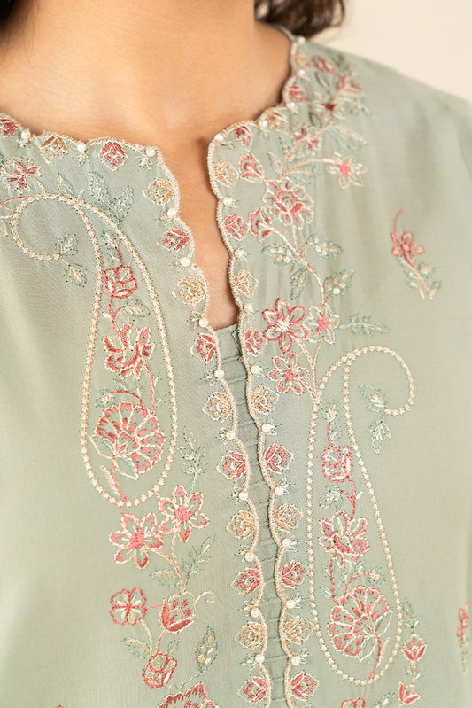 3 PIECE EMBROIDERED LAWN SUIT-SAGE SERENITY (UNSTITCHED)