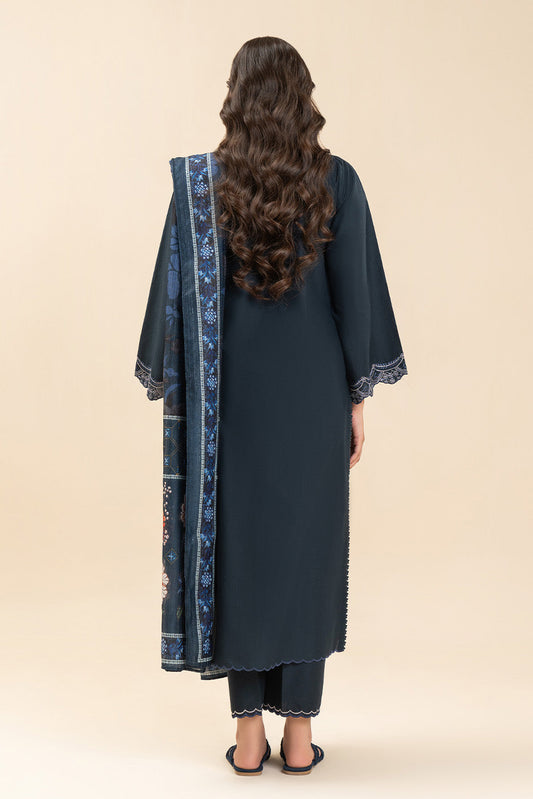 3 PIECE EMBROIDERED LAWN SUIT-MIDNIGHT QUARTZ (UNSTITCHED)