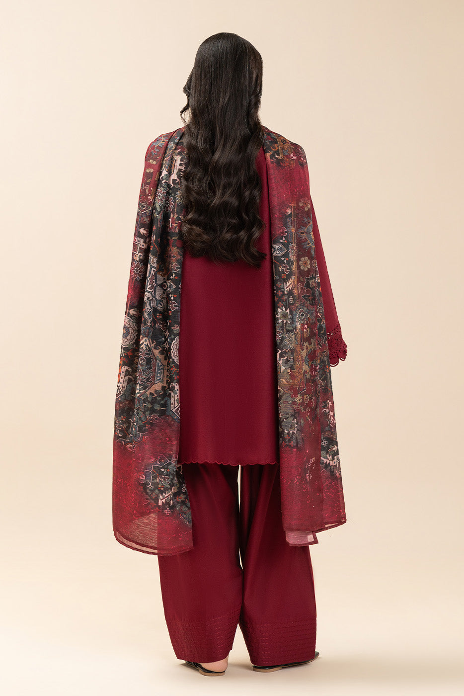 3 PIECE EMBROIDERED LAWN SUIT-CARMINE ECLIPSE (UNSTITCHED)