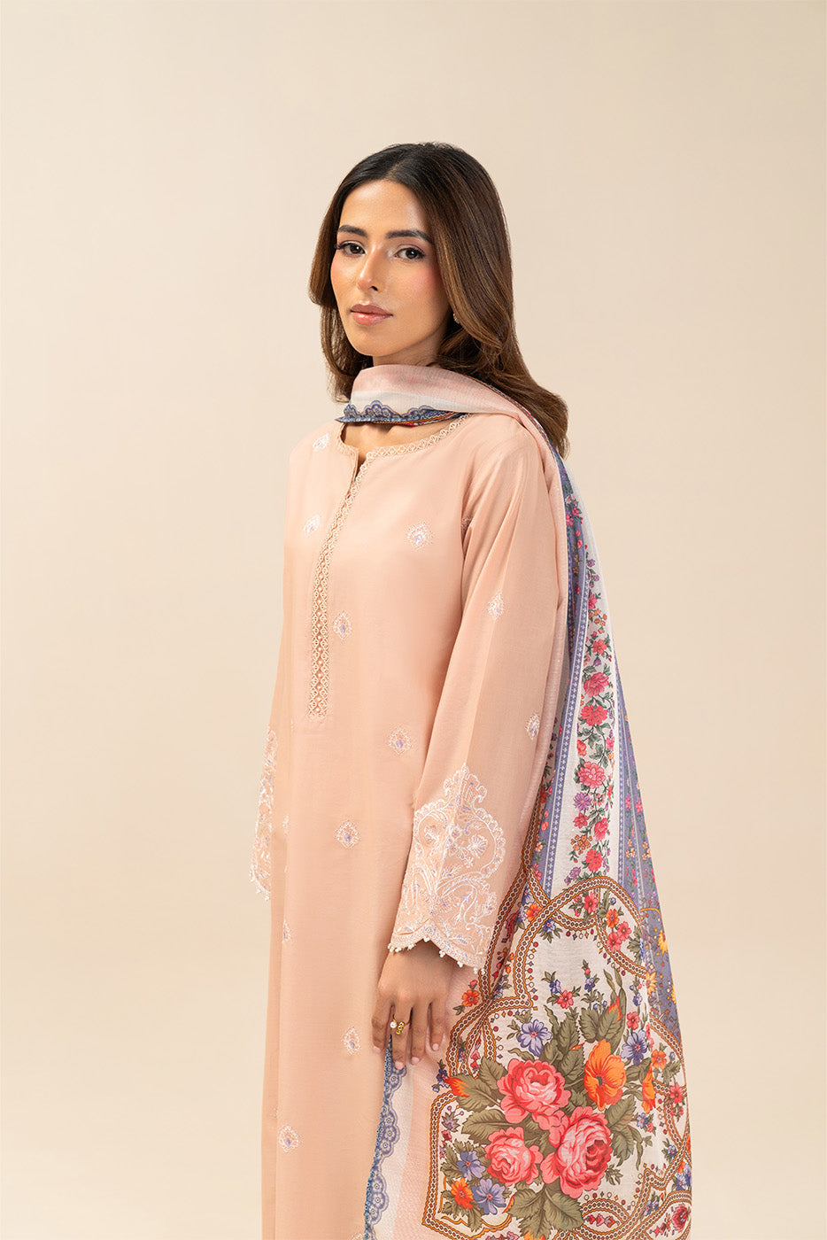 3 PIECE EMBROIDERED LAWN SUIT-ROSE QUARTZ (UNSTITCHED)