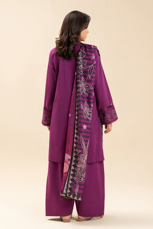 3 PIECE EMBROIDERED LAWN SUIT-FUSCHIA FUZZ (UNSTITCHED)