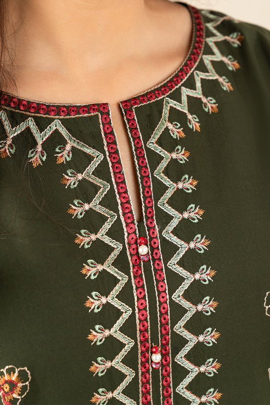 3 PIECE EMBROIDERED LAWN SUIT-FLORAL FOREST (UNSTITCHED)