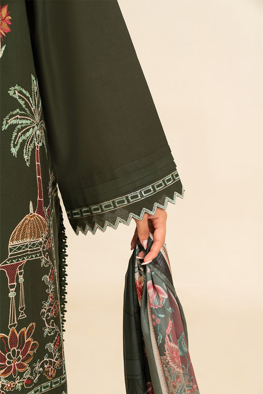 3 PIECE EMBROIDERED LAWN SUIT-FLORAL FOREST (UNSTITCHED)
