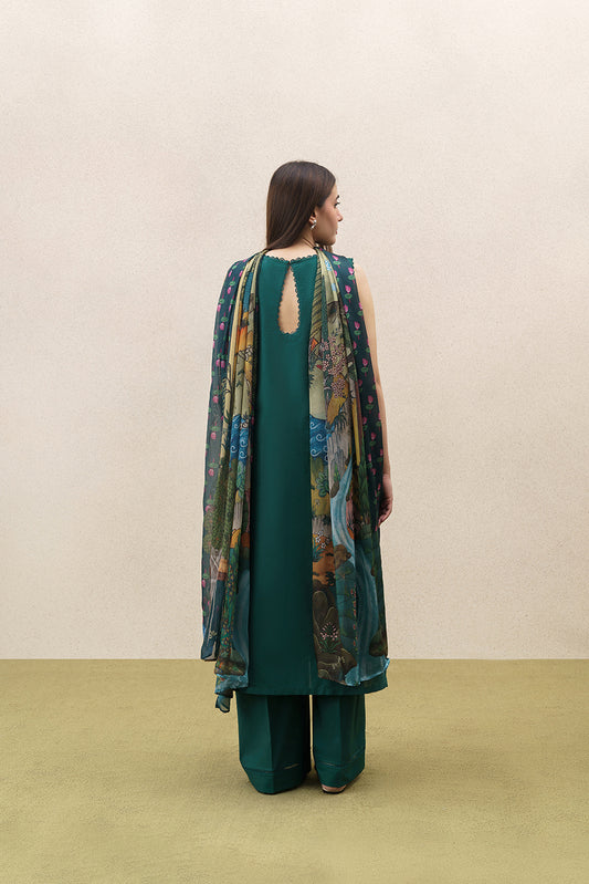3 PIECE EMBROIDERED LAWN SUIT-EMERALD GLEAM (UNSTITCHED)