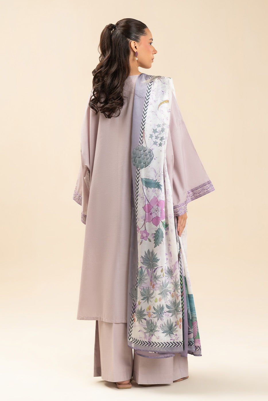 3 PIECE EMBROIDERED LAWN SUIT-ORCHID WHISPER (UNSTITCHED)