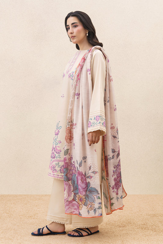 3 PIECE EMBROIDERED LAWN SUIT-WHISPERING FLORALS (UNSTITCHED)