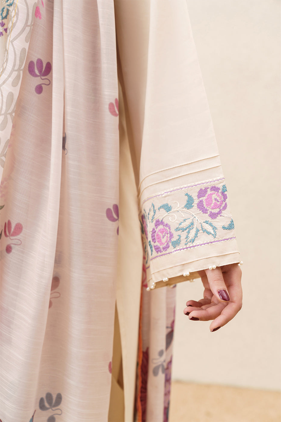 3 PIECE EMBROIDERED LAWN SUIT-WHISPERING FLORALS (UNSTITCHED)